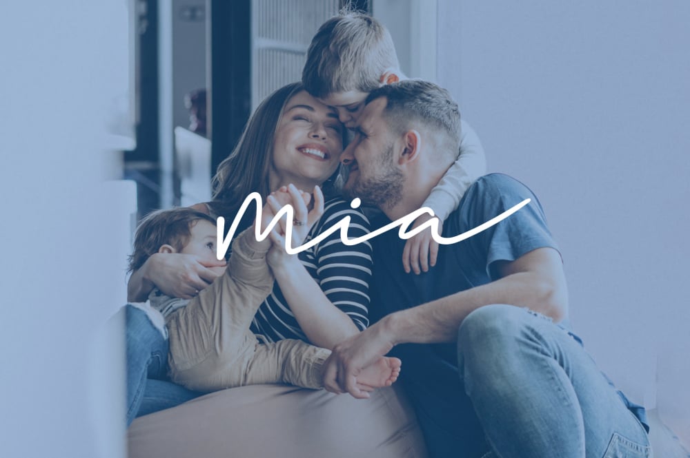  family together on the sofa